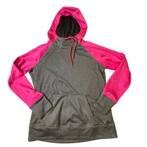 Danskin Now‎ Active Hoodie Pullover Sweatshirt Athletic Gray Pink L(12-14)